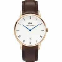 Часы наручные кварцевые женские Daniel Wellington DW00100094 на кожаном ремешке коричневого цвета