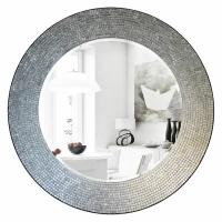 Зеркало интерьерное из серебряной мозаики "Белое Солнце/Флоренция"