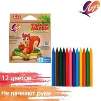 Мелки восковые 12 цветов ZOO, шестигранные