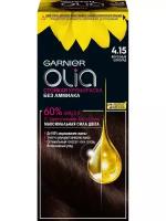 Garnier Стойкая крем-краска для волос Olia с цветочными маслами, без аммиака 4.15 Морозный шоколад