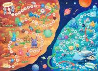 Настольная игра-ходилка Tiki-Riki "Космоходилка", детская бродилка, игра-путешествие с кубиком и фишками, космос для детей