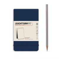 Блокнот нелинованный Leuchtturm Reporter Notepad Pocket 188 стр., твердая обложка темно-синий