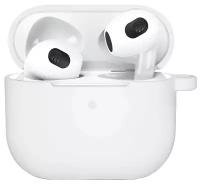 Чехол силиконовый для Airpods 3 case, прозрачный матовый, с карабином