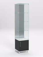 Витрина стеклянная "прима модерн" №8 (с дверкой, задняя стенка - зеркало), Серый 45 x 47 x 209 см