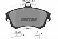 TEXTAR 2198302 Колодки передние с противошумной пластиной Q MITSUBISHI CARISMA /VOLVO S40/V40 TEXTAR 2198302