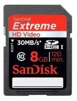 Карта памяти SDHC SANDISK Extreme HD 8Gb 30Mb/s Class 10 (оригинальная!)