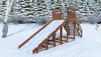 Зимняя деревянная горка CustWood Winter W2 (лестница сзади, скат 3 м)