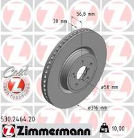 Диск тормозной передний вентилируемый SUBARU ZIMMERMANN 530246420