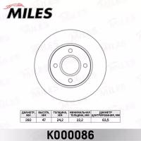 Диск тормозной для ford mondeo 93-00/scorpio 93-98 передний d=260мм. Miles K000086