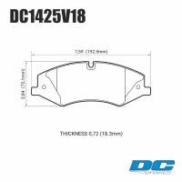 Колодки тормозные DC1425V18 DC brakes Street STR.S, перед RANGE ROVER SPORT; IV; колесо 19"