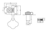 Колки 2+2 для бас-гитары Paxphil GB400-2+2-BK, чёрный