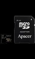 Apacer Карта памяти Apacer MicroSD XC 64 ГБ class 10 (с адаптером)