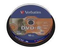 DVD-R 4.7GB Verbatim 16x, LightScribe (упаковка 10шт. на шпинделе) (43643)