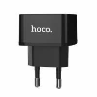 Сетевое зарядное устройство Hoco C70A USB с кабелем Type-C (черное)