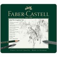 Набор карандашей ч/г Faber-Castell "Pitt Graphite", 19 предметов, заточен., метал. кор