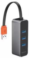 Адаптер USB Baseus Steel Cannon Series USB A - 3xUSB 3.0 + RJ45 HUB Adapter серый (CAHUB-AH0G)