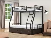 Двухъярусная кровать для детей и взрослых ЛегкоМаркет Раута Я Черный