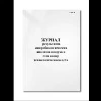 Журнал результатов микробиологических анализов воздуха и стен камер технологического цеха