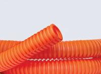 Труба гофрированная ПНД 25 мм с протяжкой тяжелая оранжевая DKC/Octopus (50м)