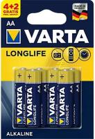 Батарейки (6 шт.) Varta LR6/AA LONGLIFE-4+2BL