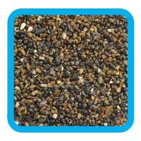 Грунт аквариумный (натуральный речной песок, темно-коричневый меланж), фракция 3-5 мм, 2 кг