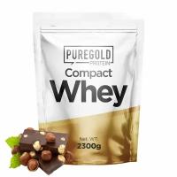 Сывороточный протеин с аминокислотами Pure Gold Compact Whey Protein, 2300г (Шоколад-фундук) /для набора мышечной массы и похудения