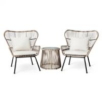 MWH Набор 2 стула и стол-подставка из ротанга Xiaomi MWH Lennon Rattan Chair 3 Piece Set Combination Brown