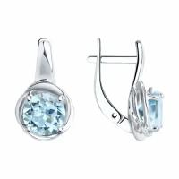 Серебряные серьги Diamant online 247990 с топазом, Серебро 925°