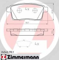 Колодки зад. MAZDA CX-7 07-> ZIMMERMANN 24545.170.1