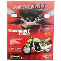 Kawasaki Z1000 сборная модель мотоцикла 1:18 Bburago 18-55005коллекционные металлические мотоциклы детские игрушечные Кавасаки