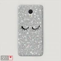 Чехол Пластиковый на Meizu M3s mini Silver sparkle eyes