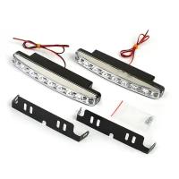 KS-Auto Дневные ходовые огни KS, KS-0815, 8 LED, хром, 158х36х18 мм, набор 2 шт