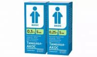 Тимолол акос капли ГЛ. 0.25% 5МЛ