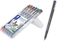 Линеры пигментные Staedtler 308, 0.3 мм, набор 6 цв., в пл. футляре