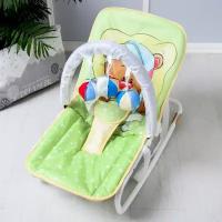Шезлонг - качалка для новорождённых «Мишка под одеялком», игровая дуга, игрушки микс