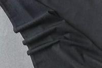 Ткань джинсовка из шерсти и кашемира темно-синяя