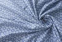 Ткань пыльно-голубой с сиреневым оттенком хлопок в цветочек