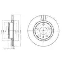 Диск тормозной передний для audi а4, vw passat 1.6-1.9tdi 96 Delphi BG3198