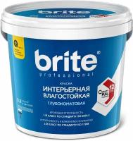 Краска интерьерная влагостойкая BRITE PROFESSIONAL белая база А банка 0,9 л