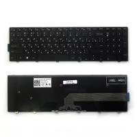 Клавиатура TopON для Dell Inspiron 15 3541, 3542, 3543, 3552, 3558 Series. Плоский Enter, черная, с черной рамкой (TOP-100369)