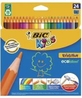 Карандаши цветные BIC "Kids ECOlutions Evolution", пластиковые, 24 цвета