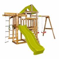 Игровая площадка Babygarden Play 8 с рукоходом балконом турником жёлтая деревянная, многофункциональная, 395 x 420 x 245 см, эргономичная конструкция