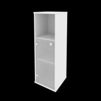 Шкаф для документов средний узкий левый (1 низкая дверь стекло) Style Riva Л.СУ-2.2Л Белый 412х410х1215