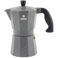 Кофеварка алюминиевая гейзерная Vinzer Moka Granito 89397, 180мл, 3 чашки