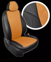 Чехлы и накидки на сиденья Автопилот Чехлы из ромба на LADA Приора седан рестайлинг (2014+), цвет черный + оранжевый