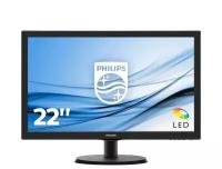 21.5" PHILIPS 223V5LHSB2 (00/01) Black (TN, 1920x1080, D-sub+HDMI, 5 ms, 90°/65°, 200 cd/m, 600:1) (735845)