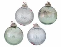 Набор коллекционных ёлочных шаров ледяной хрусталь, стекло, 10 см, упаковка 4 шт., Boltze 2004352-набор