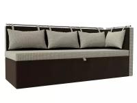 Кухонный диван Метро с углом справа, Рогожка, Микровельвет, Модель 114080