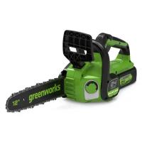 Аккумуляторная цепная пила Greenworks G24CS25K2 1 АКБ 2 А·ч и ЗУ