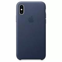 Кожаный чехол Leather Case Midnight Blue для Apple iPhone XS MAX